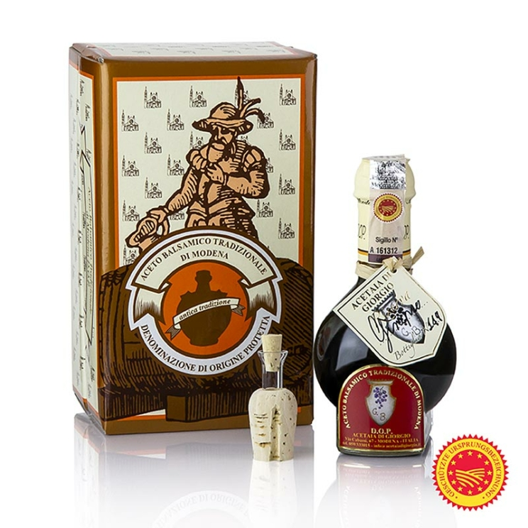 Aceto Balsamico Tradizionale di Modena DOP/g.U., 12 Jahre gereift, Wacholderfass-Reifung, Acetaia di Giorgio, 100 ml