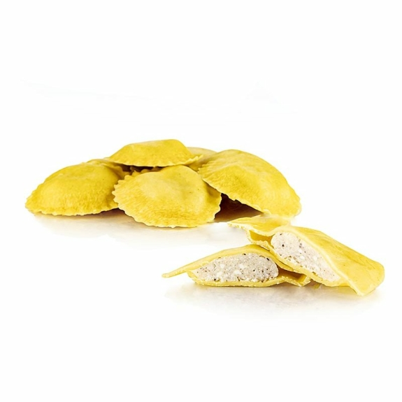 Frische Agnolotti mit Ricotta und Tr&uuml;ffelgeschmack
					rund und hell, 500 g
				