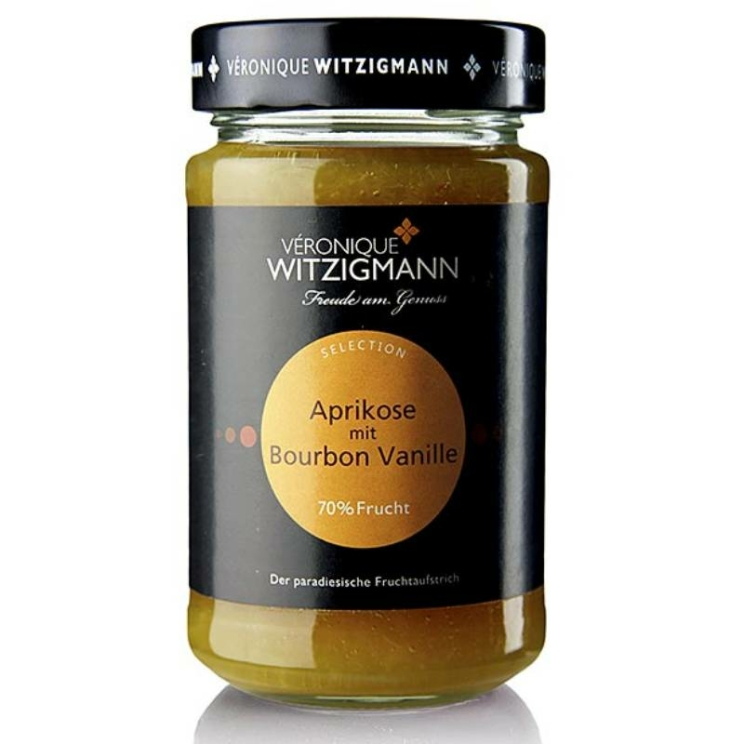 Aprikose mit Bourbon Vanille Fruchtaufstrich, 70 % Frucht, Véronique Witzigmann, 225 g