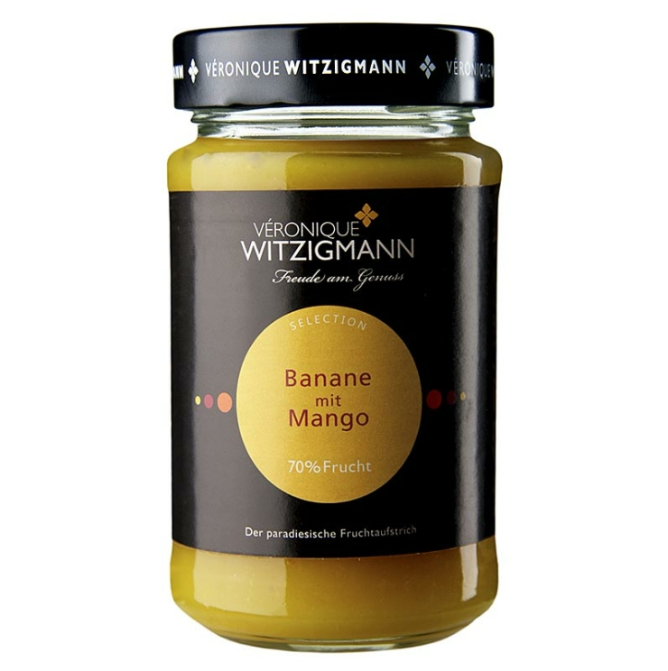 Banane mit Mango Fruchtaufstrich, 70 % Frucht, Veronique Witzigmann, 225 g