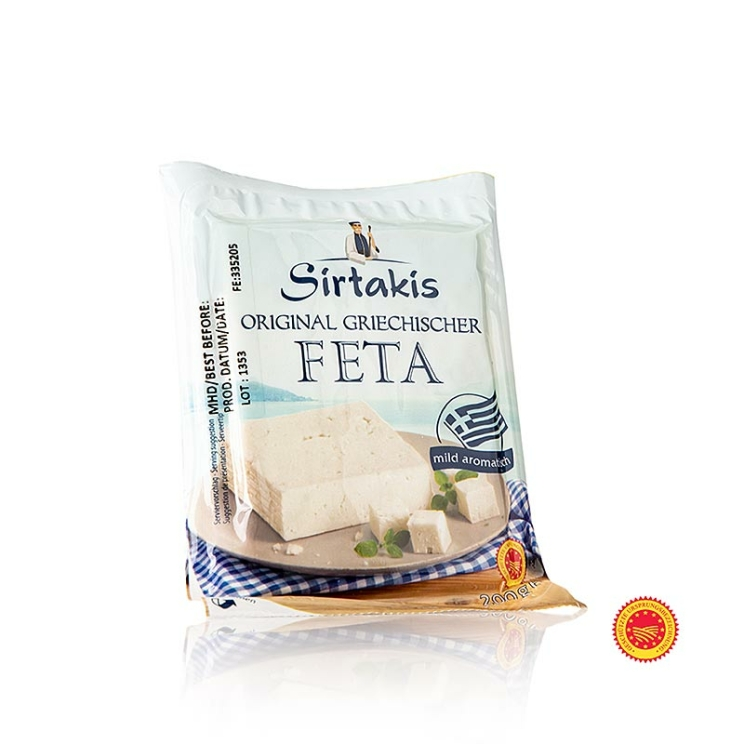 Griechischer Feta Käse g.U., Schafkäse, Sirtakis, 200 g