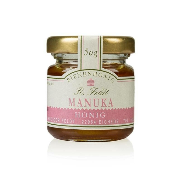 Manuka Honig
					Imkerei Feldt, Neuseeland, Portionsglas, 50 g
				