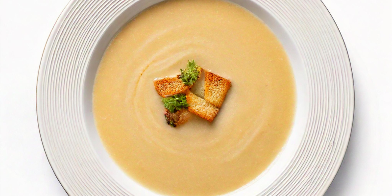 Pastinakensuppe mit Birnen Portwein Chutney