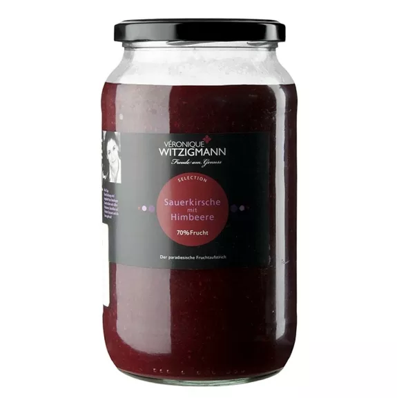 Sauerkirsche mit Himbeere
					Fruchtaufstrich, 70 % Frucht, V&eacute;ronique Witzigmann, 1 kg
				