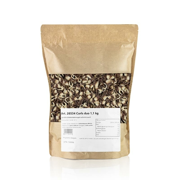 Schokoladenraspel gerollt 
					Wei&szlig;e- & Vollmilchschokolade, 1,1 kg
				