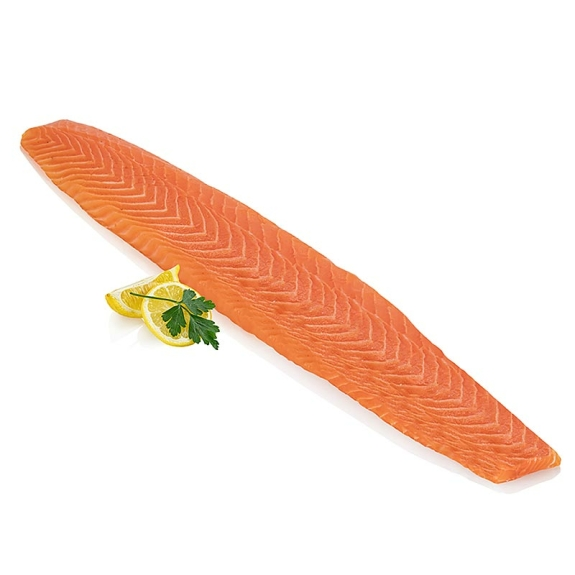 R&uuml;cken-Filet vom schottischen R&auml;ucherlachs
					Lang & schmal, ungeschnitten, 500 g
				