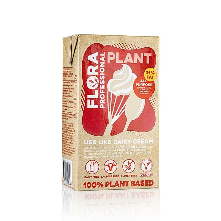 Vegane Schlagsahne Ersatz 31 % Fett, Flora Professional, 1 Liter