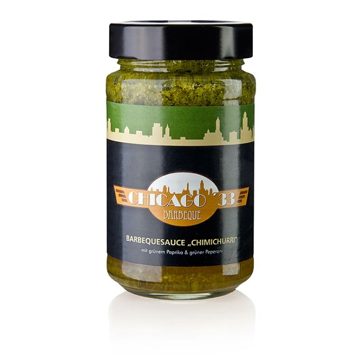 Chimichurri CHICAGO ´33  BBQ-Sauce mit grüner Paprika & Peperoni, 225 ml