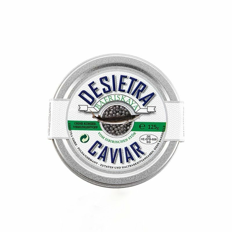 Desietra Baeriskaya Kaviar (Acipenser baerii) ohne Konservierungsmittel, 125 g