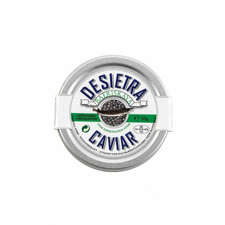 Desietra Baeriskaya Kaviar (Acipenser baerii) ohne Konservierungsmittel, 50 g