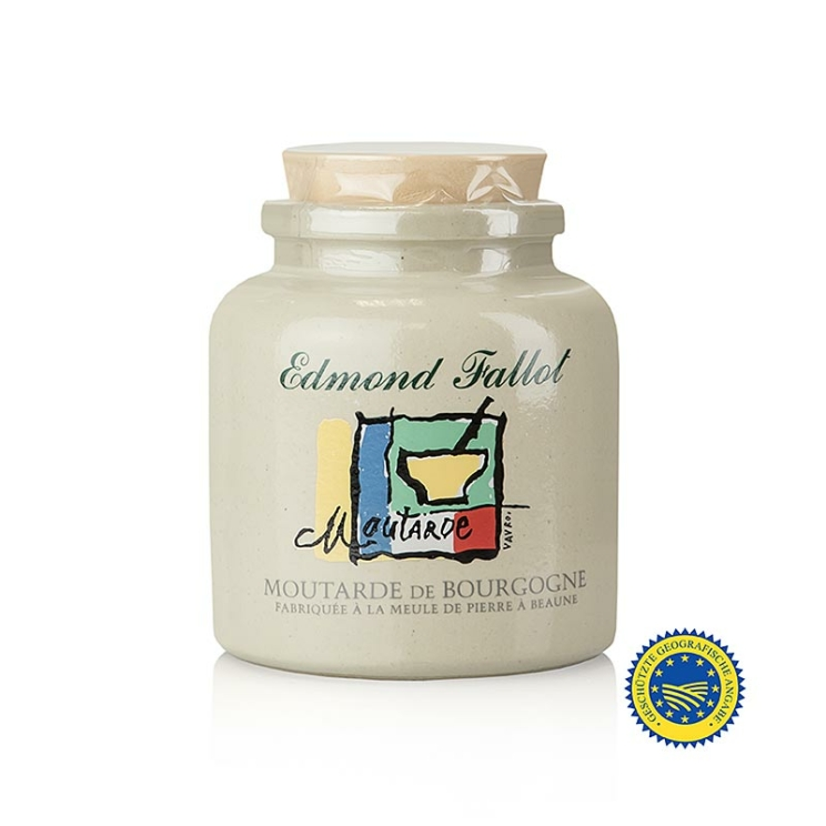 Burgunder Senf g.g.A. im Steinkrug Edmond Fallot, Frankreich, saftig & sanfte schärfe, 230 ml
