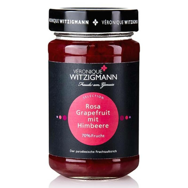 Rosa Grapefruit mit Himbeer Fruchtaufstrich, 70 % Frucht, Véronique Witzigmann, 225 g