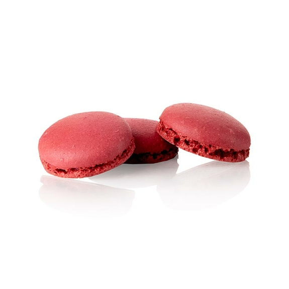 Macarons Rote Johannisbeere, Mandel-Baiser H&auml;lften zum F&uuml;llen
					ca. &oslash; 3,5 cm, 1,34 kg, 384 St
				