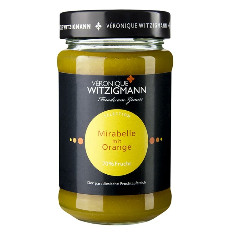 Mirabelle mit Orange Fruchtaufstrich, 70 % Frucht, Véronique Witzigmann, 225 g