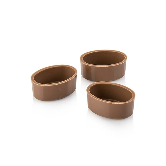 Ovale Pralinenschalen Vollmilchschokolade
					L&auml;derach, 33 mm x 24 mm, 13 mm hoch, 784 St&uuml;ck
				