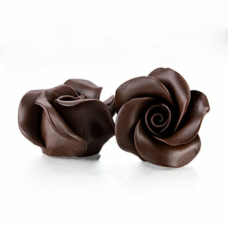 Rose aus Schokolade, Dobla dunkel, 300 g, 15 Stück